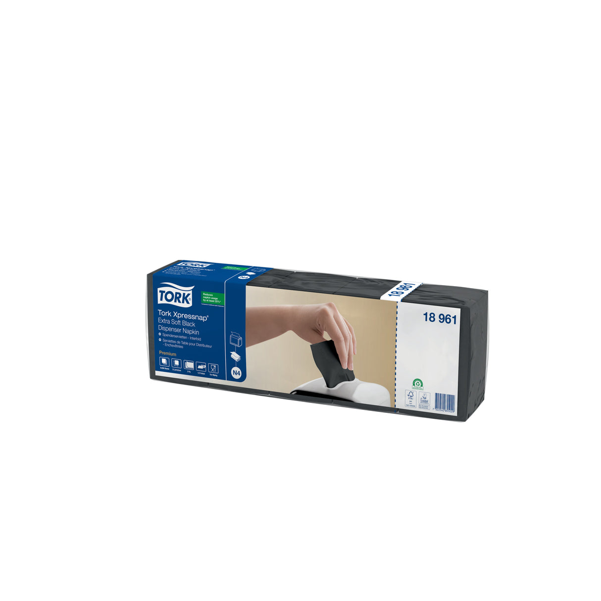 SERVIETTE POUR DISTRIBUTEUR 21.3X16.5CM TORK® XPRESSNAP® N4 2 PLIS NOIR X8000