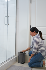 POUBELLE 6L A PEDALE  INOX CHARBON