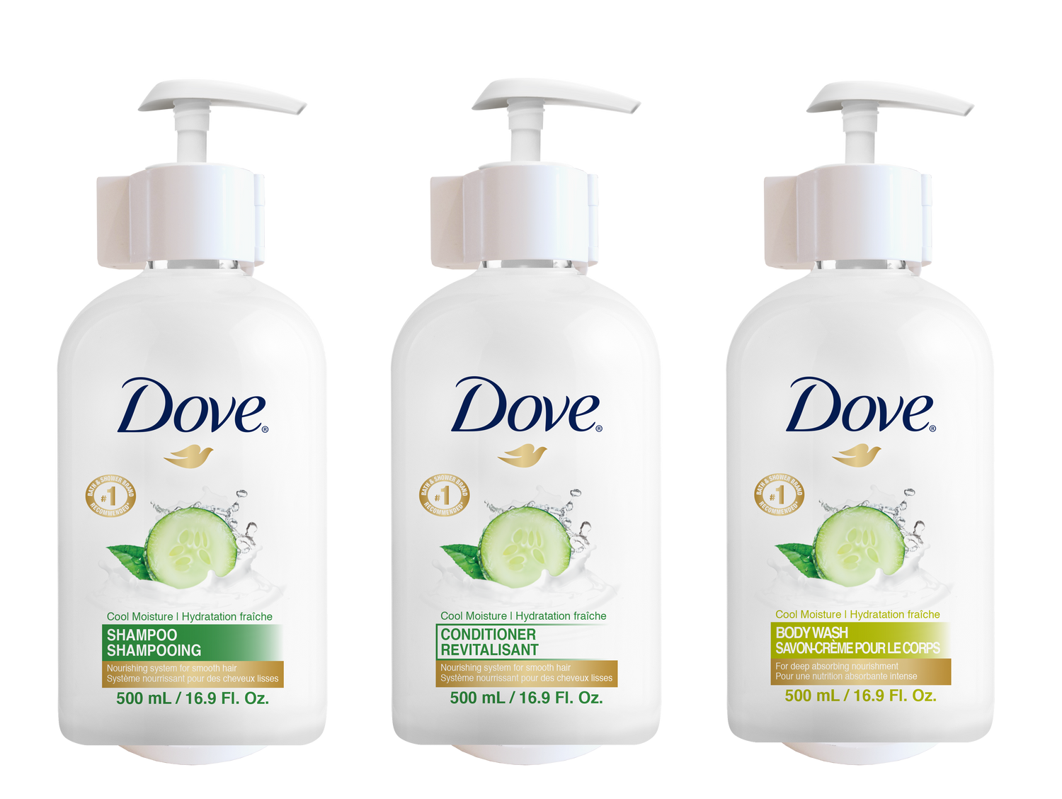 SUPPORT ABS BLANC POUR FLACON POMPE 500ML DOVE