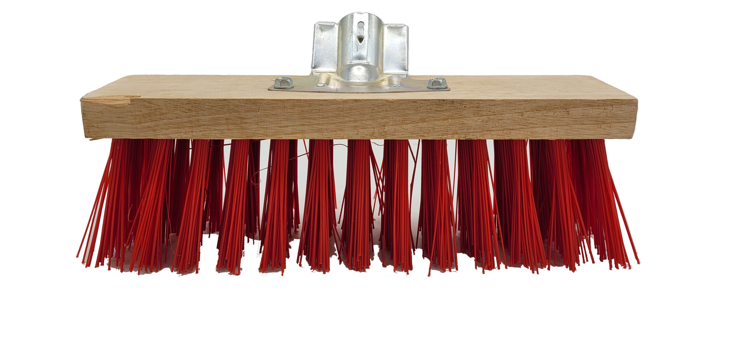 BALAI CANTONNIER 32CM DOUILLE INCLINEE FIBRES SYNTHETIQUE ROUGE