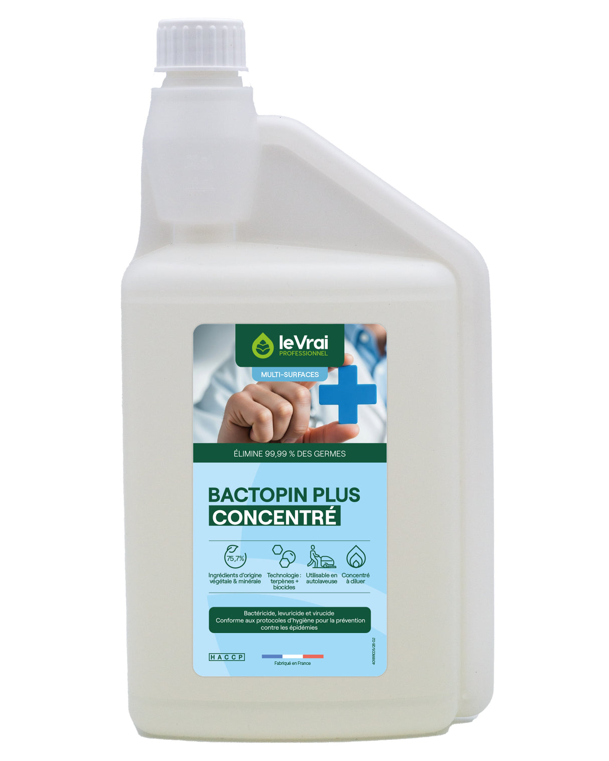 DETERGENT DESINFECTANT CONCENTRE SOLS BACTOPIN PLUS MEDICAL 1L DOSEUR