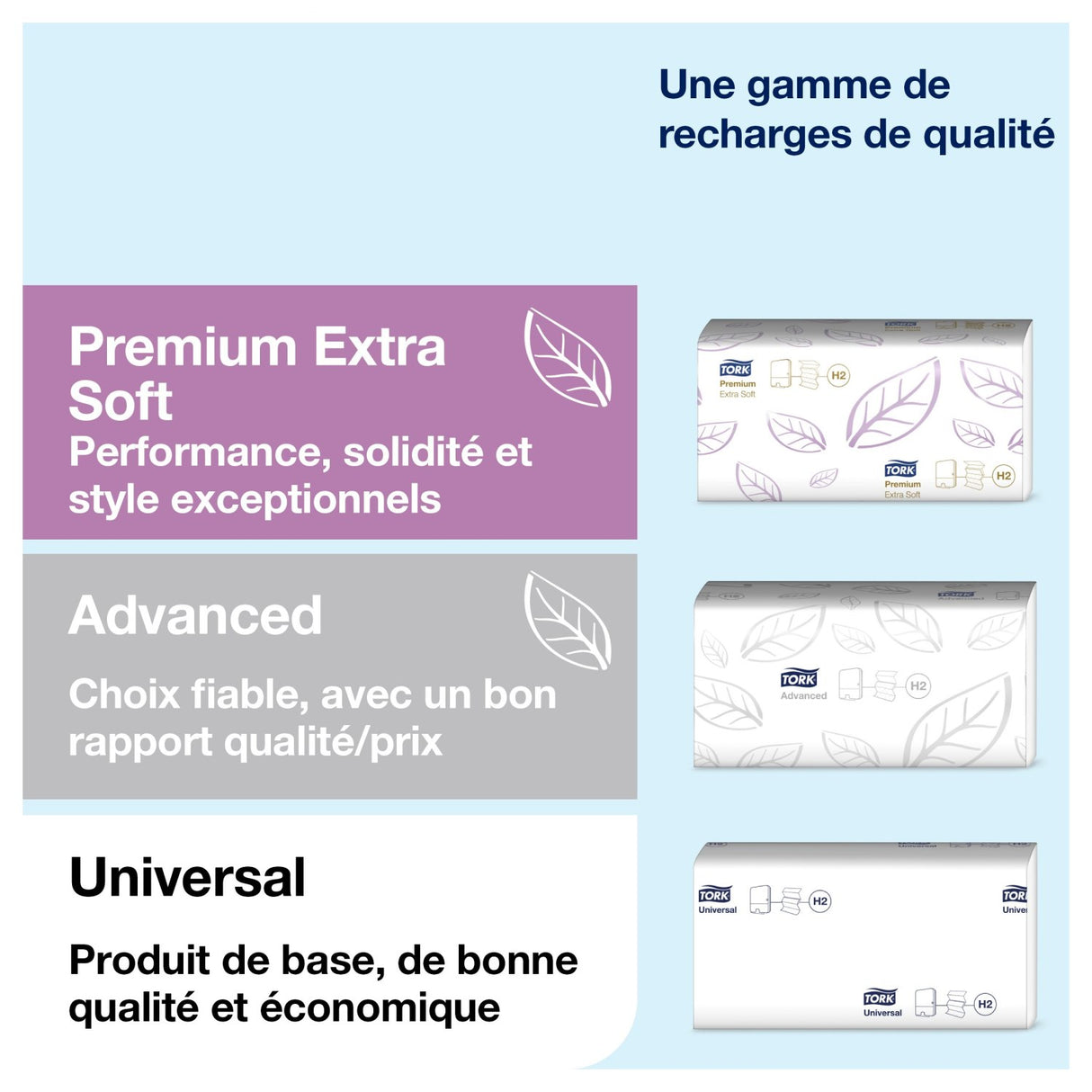 DISTRIBUTEUR D’ESSUIE-MAINS PLIÉS TORK® H3 NOIR