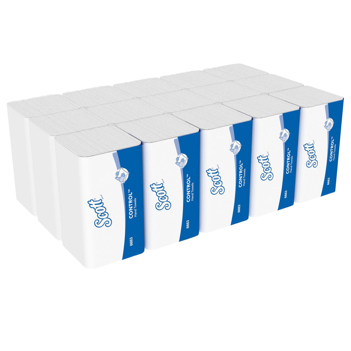 ESSUIE-MAINS PLIÉS EN W SCOTT® BLANC 21.5X31.5CM 212 FORMATS 1 PLI ECOLABEL X15