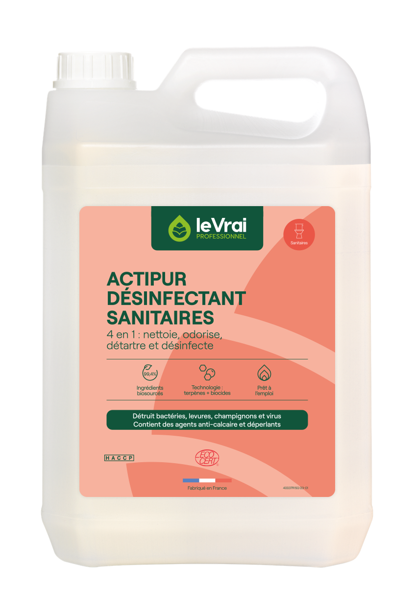DETARTRANT DESINFECTANT SANITAIRES ACTIPUR LE VRAI PROFESSIONNEL ECOCERT 5L