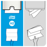 ESSUIE-MAINS COMPRESSÉS PLIÉS EN M TORK XPRESS® H2 ADVANCED BLANC 32X21.2CM 200 FORMATS 2 PLIS ECOLABEL X12