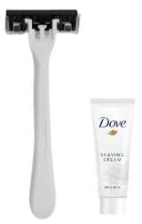 SET RASAGE RASOIR 3 LAMES CRÉME DE RASAGE DOVE 10ML X250