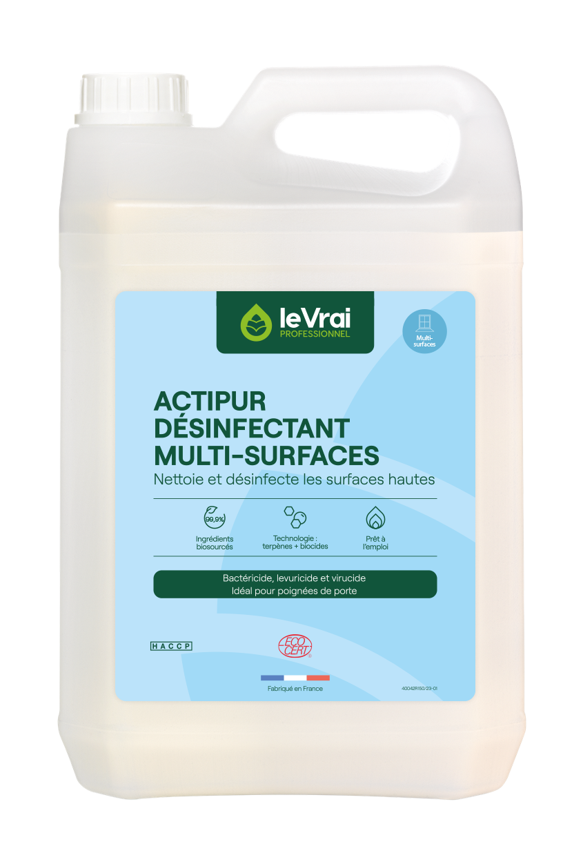 DETERGENT DESINFECTANT MULTI SURFACES ACTIPUR LE VRAI PROFESSIONNEL ECOCERT 5L