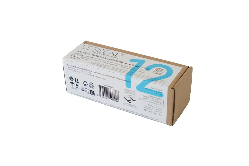 PAIN NETTOYANT POUR LES MAINS SANS PARFUM LESSEAU ECOCERT 32G X12