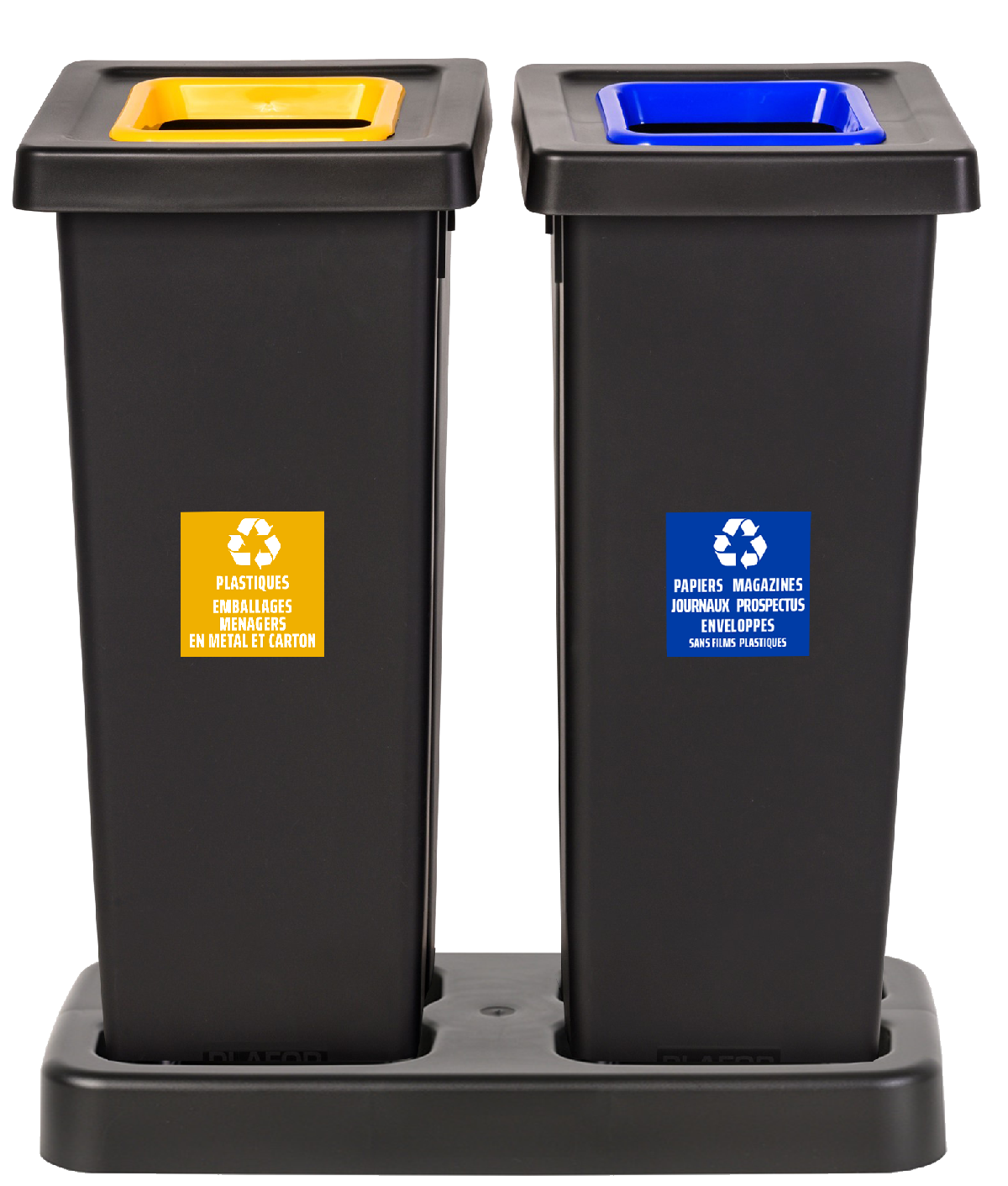STATION DE TRI FIT 2X50L GRIS ANTHRACITE / JAUNE / BLEU