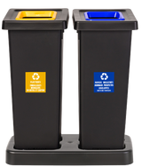 STATION DE TRI FIT 2X50L GRIS ANTHRACITE / JAUNE / BLEU