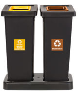 STATION DE TRI FIT 2X50L GRIS ANTHRACITE / JAUNE / BLEU