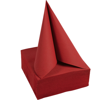 SERVIETTE 38X38 CM OUATE GAUFRÉE 2 PLIS ROUGE X1200