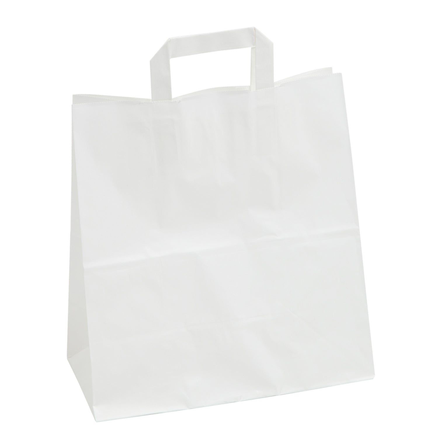 SAC POIGNÉES PLATES PAPIER 26+14X29CM BLANC X250