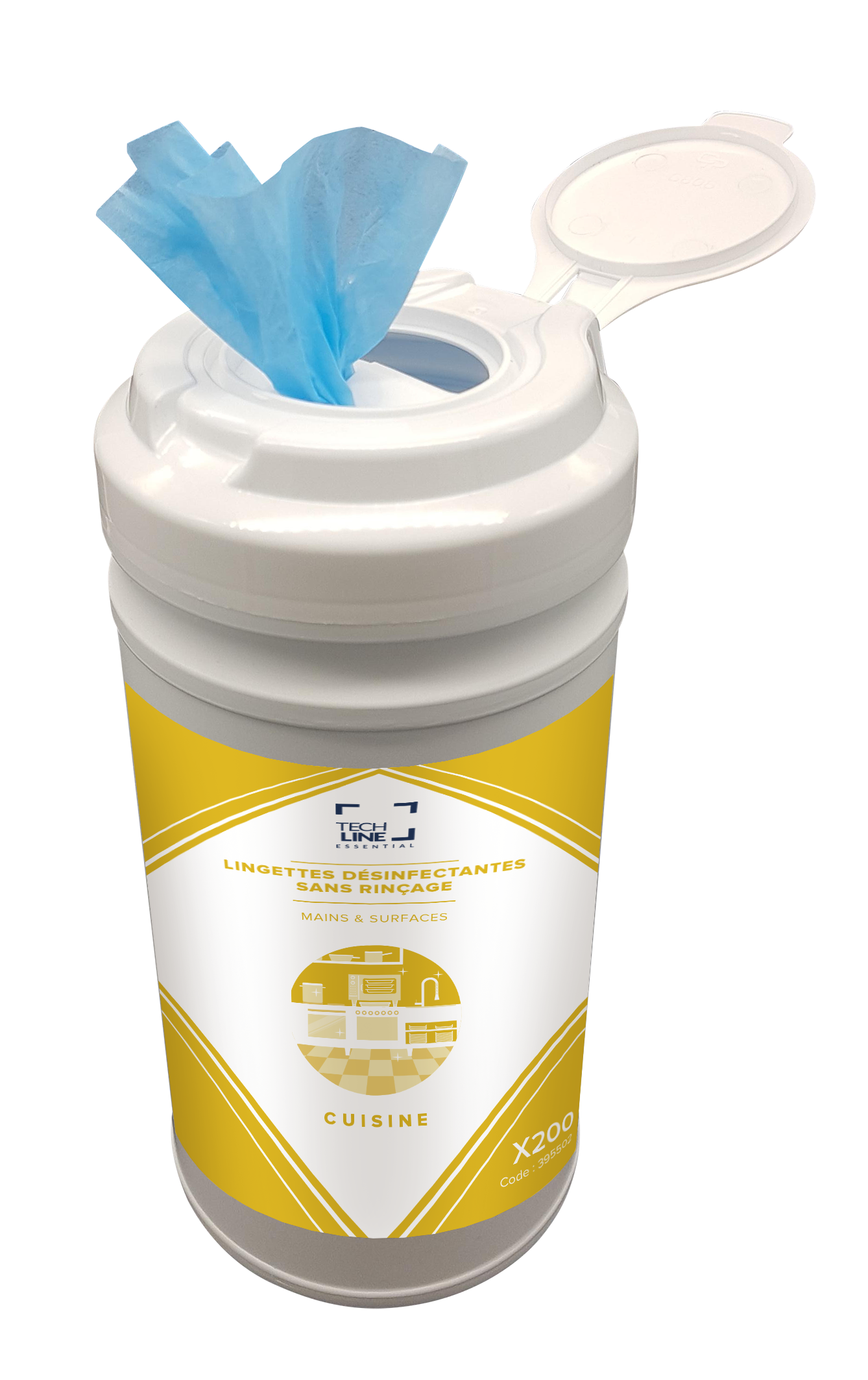 LINGETTES DESINFECTANTES SURFACES ALIMENTAIRES TECHLINE X200