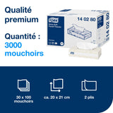 MOUCHOIRS BOÎTE RECTANGLE TORK® PREMIUM F1 BLANC 100 FORMATS 2 PLIS ECOLABEL X30