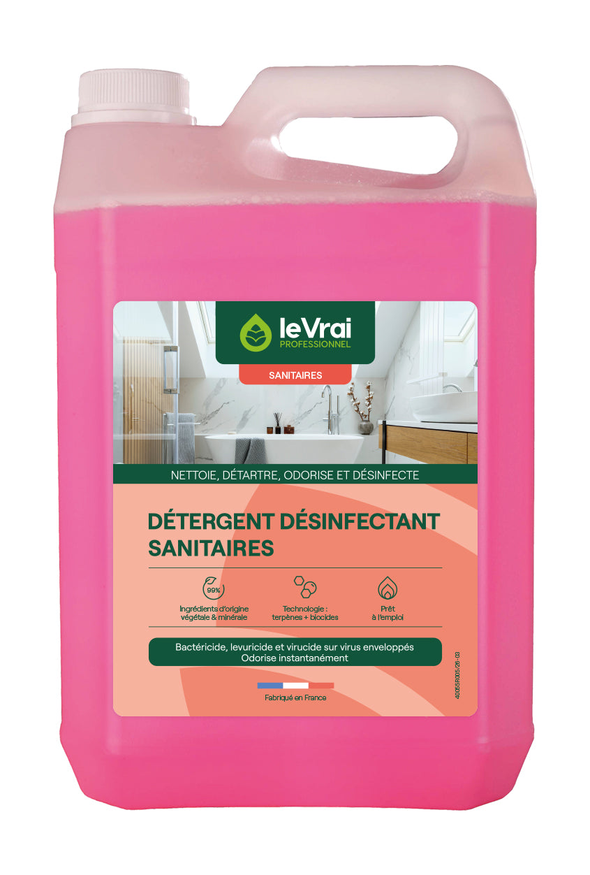 DETERGENT DESINFECTANT SANITAIRES LE VRAI PROFESSIONNEL 5L