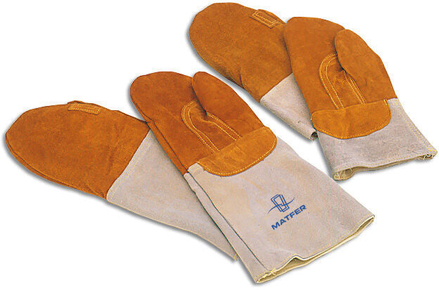 MOUFLE DE PROTECTION EN CUIR CONTRE LA CHALEUR GRAND MODÈLE X1 PAIRE