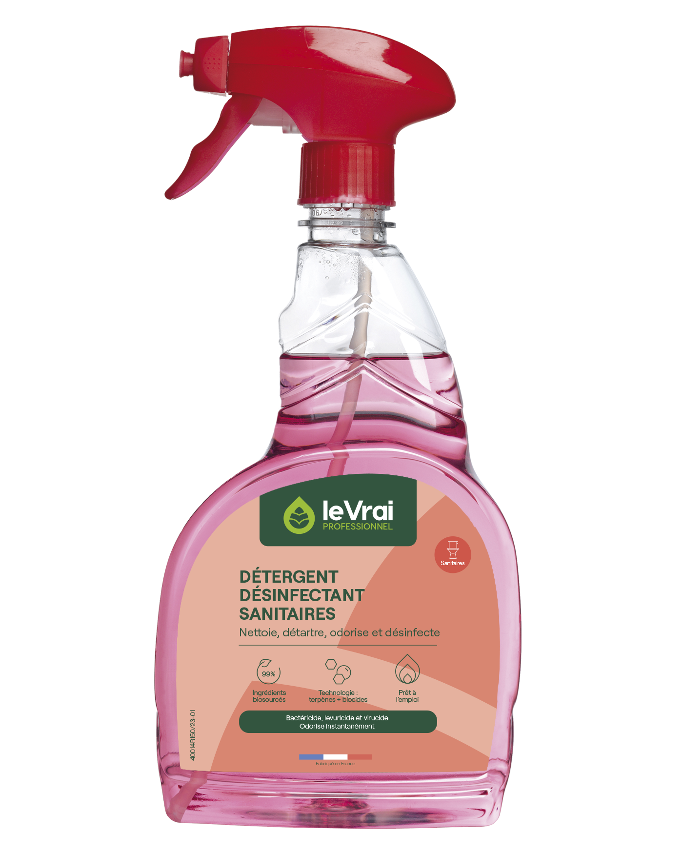 DETERGENT DESINFECTANT SANITAIRES LE VRAI PROFESSIONNEL 750ML