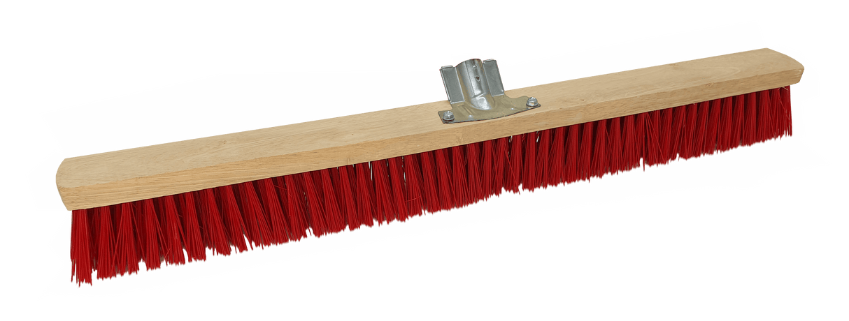 BALAI CANTONNIER 60CM DOUILLE INCLINEE FIBRES SYNTHETIQUE ROUGE