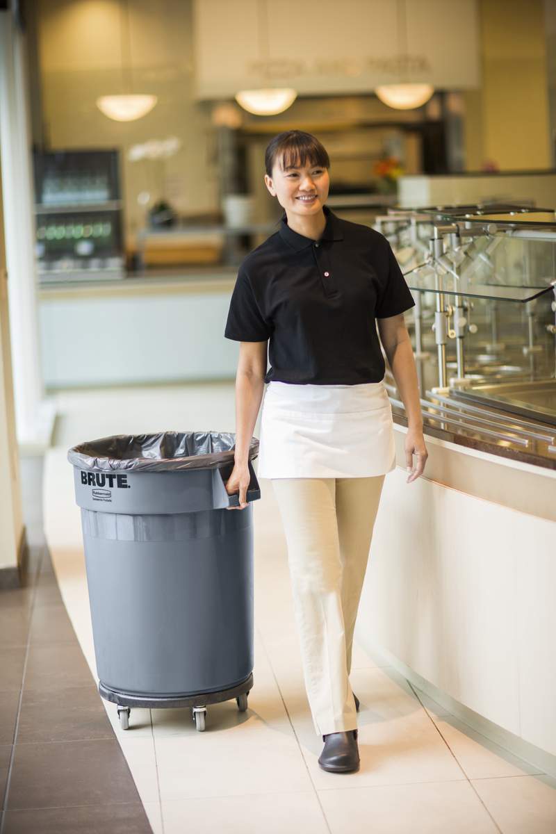 SOCLE SUR ROULETTES POUR CONTENEUR BRUTE ROND NOIR